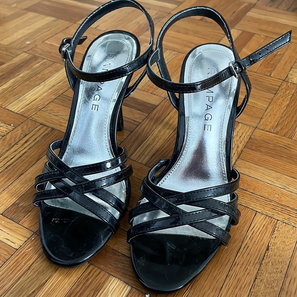 Rampage Black Strappy Heels